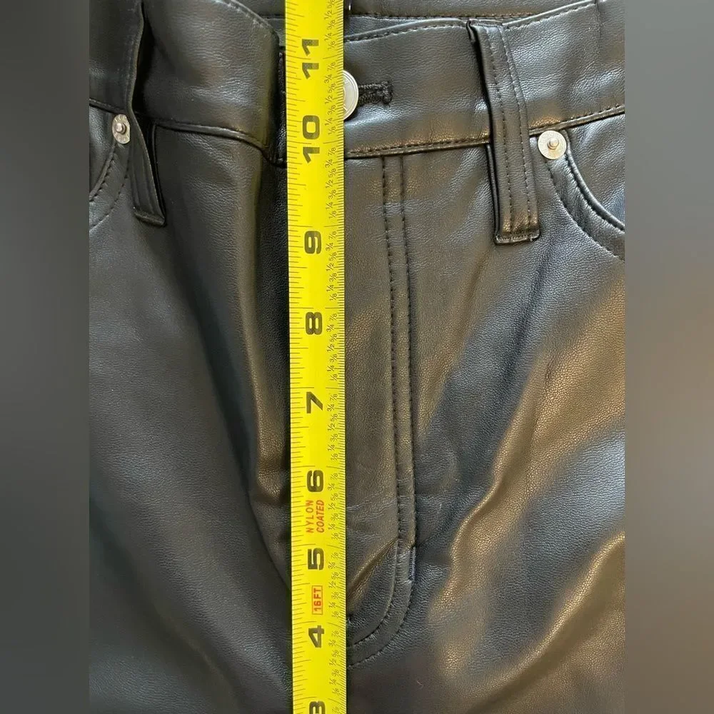 J Crew Faux Leather Black Jeans Size 29